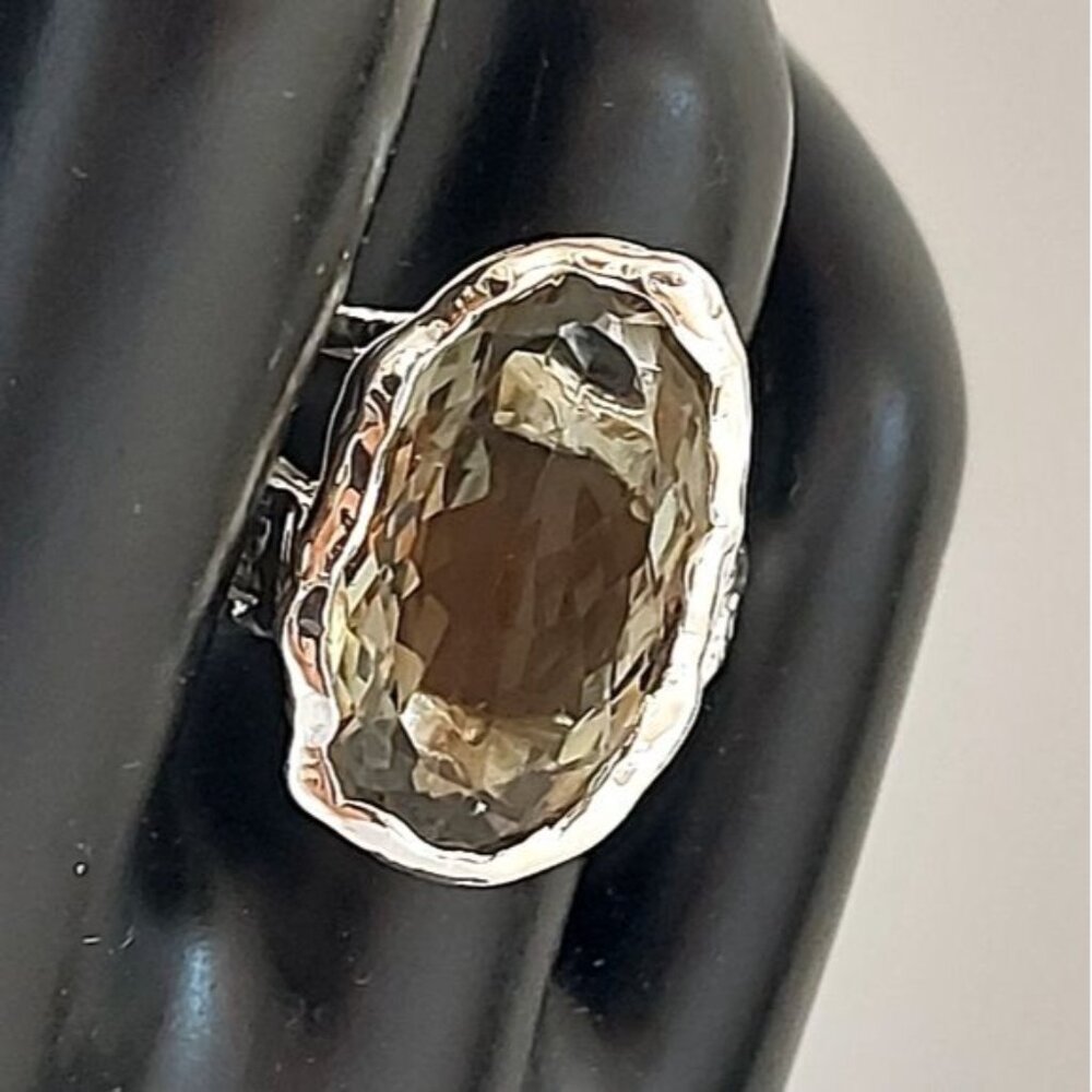 16 ct Natural Green Amethyst 925 Sterling Silver Size 7 - Picture 7 of 10